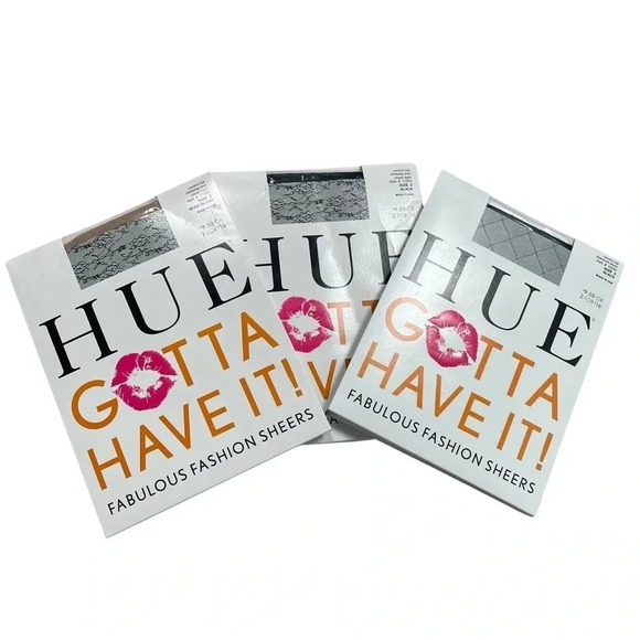 Hue Gotta Have it! Fabolous Fashion Sheers  Bundle Size 2 • Nude Blush, Black - Picture 1 of 6
